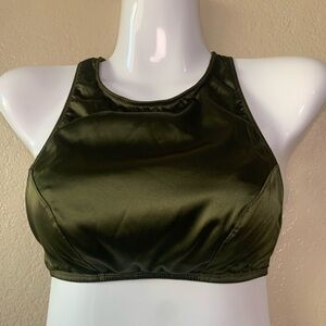 Victoria's Secret Olive Green Satin High Neck Bralette